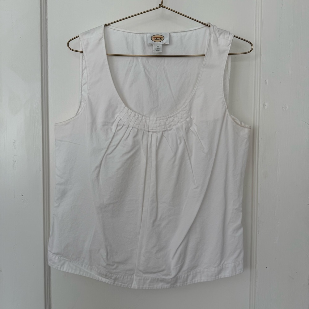 Talbots white sleeveless blouse